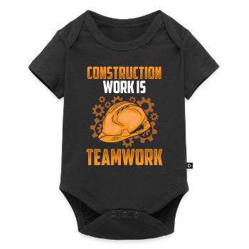 Construction work is teamwork Construction Teamwork Construction site - Baby Premium short-sleeve bodysuit - black - Front