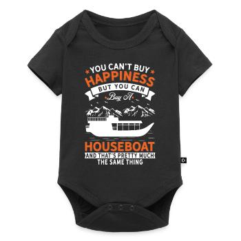 I can't buy happiness, but houseboat - Baby Premium short-sleeve bodysuit - black - Front