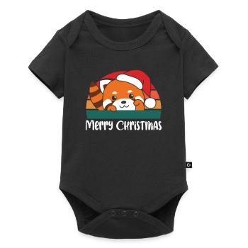 merry Christmas Retro Red Panda Christmas - Baby Premium short-sleeve bodysuit - black - Front