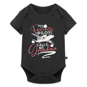 Pilot Aviation Airplane Airline Captain Aviator - Baby Premium short-sleeve bodysuit - black - Front