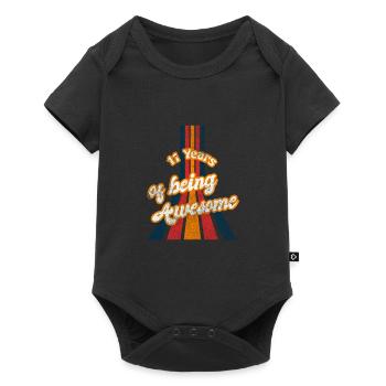 Groovy 11 Years Of Being Awesome Birthday - Baby Premium short-sleeve bodysuit - black - Front