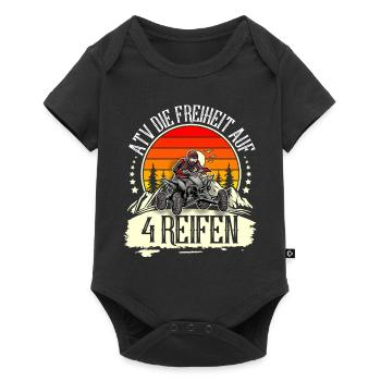 Quad ATV Offroad Quadfahrer - Baby Premium Kurzarmbody - Schwarz - Vorne