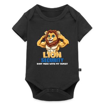 Bodybuilding Lion Security Dad Dont Mess With My - Baby Premium Kurzarmbody - Schwarz - Vorne