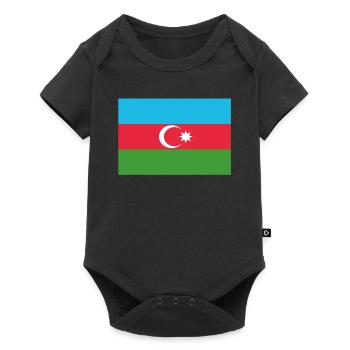 Drapeau officiel de l’Azerbaïdjan Fierté du pays azerbaïdjanais - Body à manches courtes Premium Bébé - noir - Devant