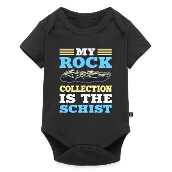 Ma collection de roches est le minéral de schiste - Body à manches courtes Premium Bébé - noir - Devant