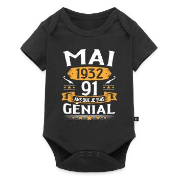 Mai 1932 91 Ans Que Je Suis Génial Anniversaire - Body à manches courtes Premium Bébé - noir - Devant