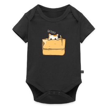 Introvertiertes Katzendesign für introvertierte - Baby Premium Kurzarmbody - Schwarz - Vorne