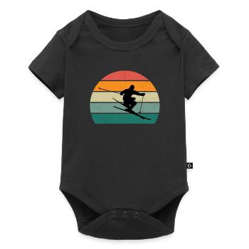 ski ski skier skier winter snow mountains - Baby Premium short-sleeve bodysuit - black - Front