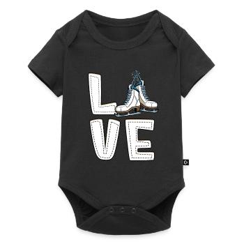 Eislaufen - Baby Premium Kurzarmbody - Schwarz - Vorne