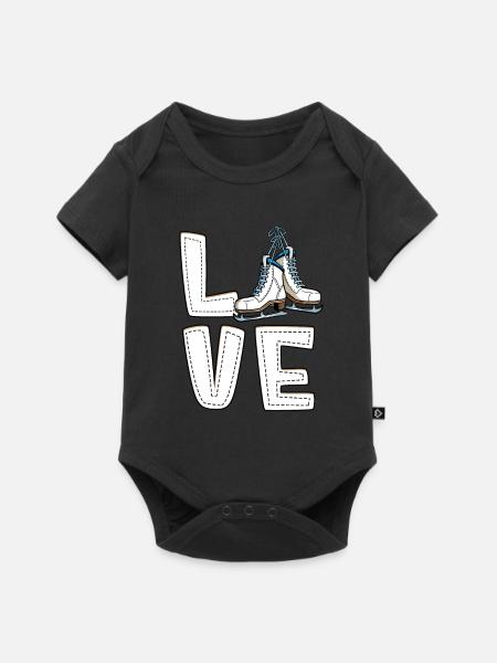 Eislaufen - Baby Premium Kurzarmbody - Schwarz