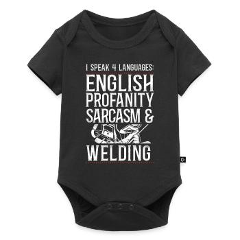 Welder Welding Vintage I Speak 4 - Baby Premium short-sleeve bodysuit - black - Front