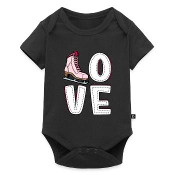 Eislaufen - Baby Premium Kurzarmbody - Schwarz - Vorne