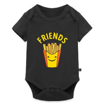 Pommes Frites Pommes Geschenk Pommes Fritten Spruc - Baby Premium Kurzarmbody - Schwarz - Vorne
