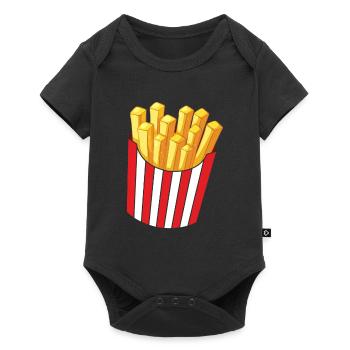 Pommes Frites Pommes Liebhaber Pommes Fritten Spru - Baby Premium Kurzarmbody - Schwarz - Vorne