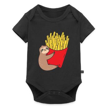Pommes Frites Pommes Geschenk Pommes Fritten Spruc - Baby Premium Kurzarmbody - Schwarz - Vorne