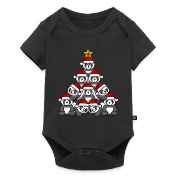 Arbre de Noël Panda - Body à manches courtes Premium Bébé - noir - Devant