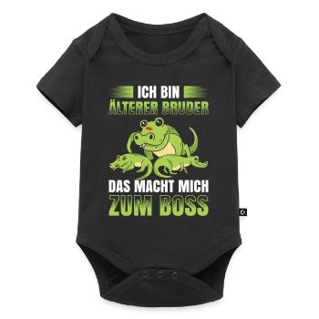 Ich Bin Älterer Bruder Das Macht Mich Zum Boss - Baby Premium Kurzarmbody - Schwarz - Vorne