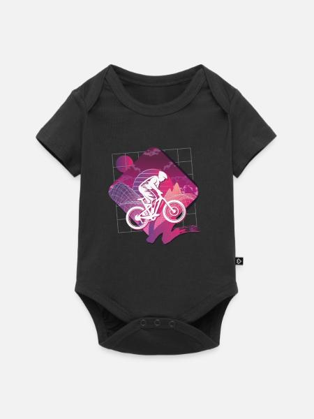 Vaporwave Downhill - Baby Premium Kurzarmbody - Schwarz