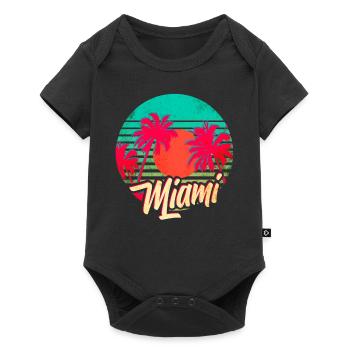Miami - Baby Premium Kurzarmbody - Schwarz - Vorne