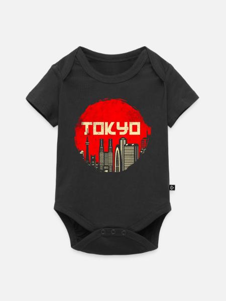 Tokio Japan - Baby Premium Kurzarmbody - Schwarz