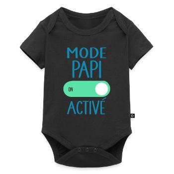 Mode Papi Activé Idée Cadeau Annonce Grossesse - Body à manches courtes Premium Bébé - noir - Devant