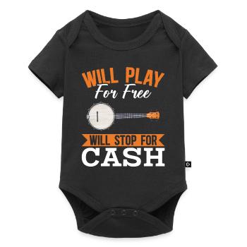 Schlechter Banjospieler Humor Folk Country Musik - Baby Premium Kurzarmbody - Schwarz - Vorne
