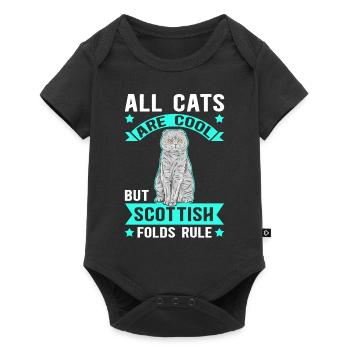 Scottish Folding Ear Cat Cats Gift - Baby Premium short-sleeve bodysuit - black - Front