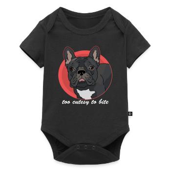 Français Bulldog | Français Cadeau Bulldog - Body à manches courtes Premium Bébé - noir - Devant