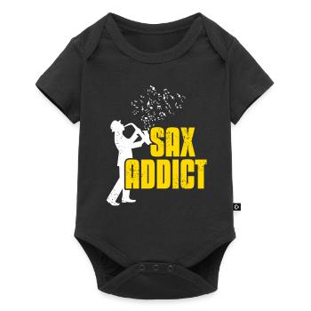 SAX Addict Retro Funny Jazz & Blues Lover T-Shirt - Baby Premium short-sleeve bodysuit - black - Front
