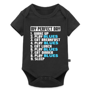 My Perfect Day PLAY BLUES Funny Blues Lover - Baby Premium short-sleeve bodysuit - black - Front