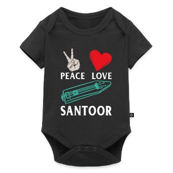 Peace Love Santoor Instrument de musique - Body à manches courtes Premium Bébé - noir - Devant