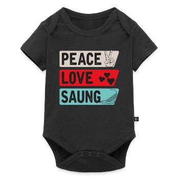 Peace Love Saung Instrument - Body à manches courtes Premium Bébé - noir - Devant
