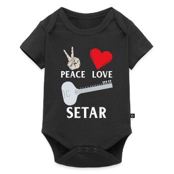 Peace Love Setar Instrument - Body à manches courtes Premium Bébé - noir - Devant