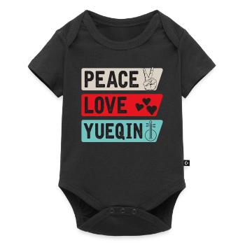 Peace Love Yueqin Instrument - Body à manches courtes Premium Bébé - noir - Devant
