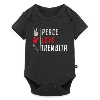 Peace Love Trembita Music Instrument - Baby Premium Kurzarmbody - Schwarz - Vorne