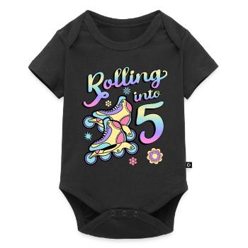 Rouler en 5 patins à roulettes 5e année - Body à manches courtes Premium Bébé - noir - Devant