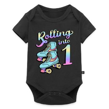 Rolling Into 1 Roller Skaters Skates 1st Year - Baby Premium short-sleeve bodysuit - black - Front