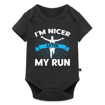 Running Runner Jogger Gift - Baby Premium short-sleeve bodysuit - black - Front