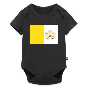 Drapeau officiel de la Cité du Vatican Fierté du pays du Vatican - Body à manches courtes Premium Bébé - noir - Devant