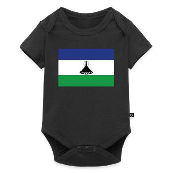 Offizielle Lesotho Flagge Liberian Country Pride - Baby Premium Kurzarmbody - Schwarz - Vorne