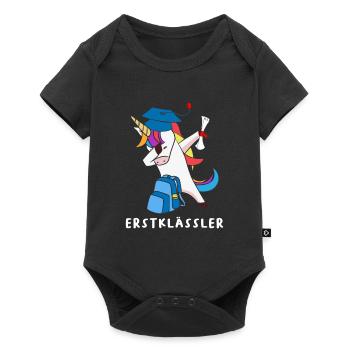 Dabbing Einhorn Erstklässler - Baby Premium Kurzarmbody - Schwarz - Vorne