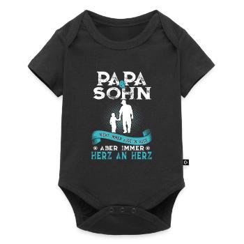 Dad and son not always eye to eye but always - Baby Premium short-sleeve bodysuit - black - Front