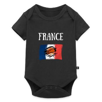 basket france basketball homme cadeau personnalisé - Body à manches courtes Premium Bébé - noir - Devant