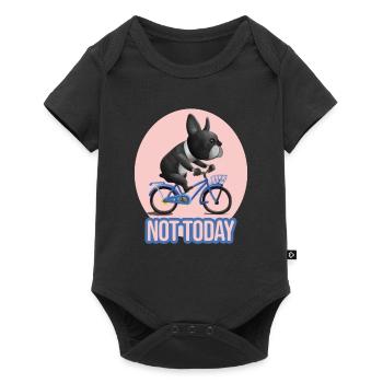 Not Today French Bulldog on a Bicycle - Baby Premium short-sleeve bodysuit - black - Front