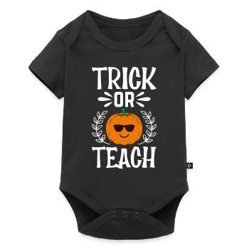 Astuce de citrouille d’Halloween ou teach I Funny Teacher - Body à manches courtes Premium Bébé - noir - Devant