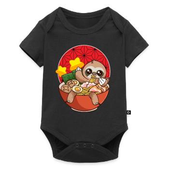 Lazy Kawaii Manger Ramen Japon - Body à manches courtes Premium Bébé - noir - Devant