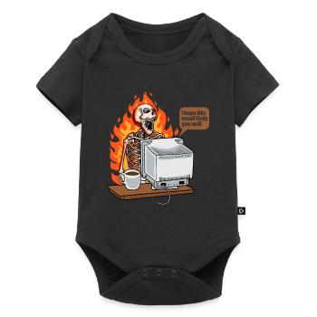 Gesättigter Kaffee bei der Arbeit Neue E-Mail - Baby Premium Kurzarmbody - Schwarz - Vorne