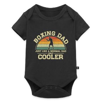 Boxsport Dad Normaler Vater Nur Cooler Papa - Baby Premium Kurzarmbody - Schwarz - Vorne