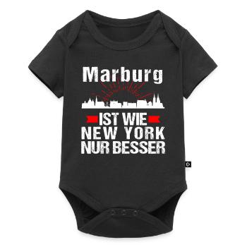 Marburg Ist Wie New York Nur Besser - Baby Premium Kurzarmbody - Schwarz - Vorne
