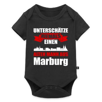 Unterschätze Niemals Einen Alten Mann Aus Marburg - Baby Premium Kurzarmbody - Schwarz - Vorne
